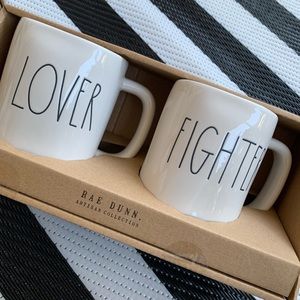 RAE DUNN | 2pc Mug Set - LOVER & FIGHTER
